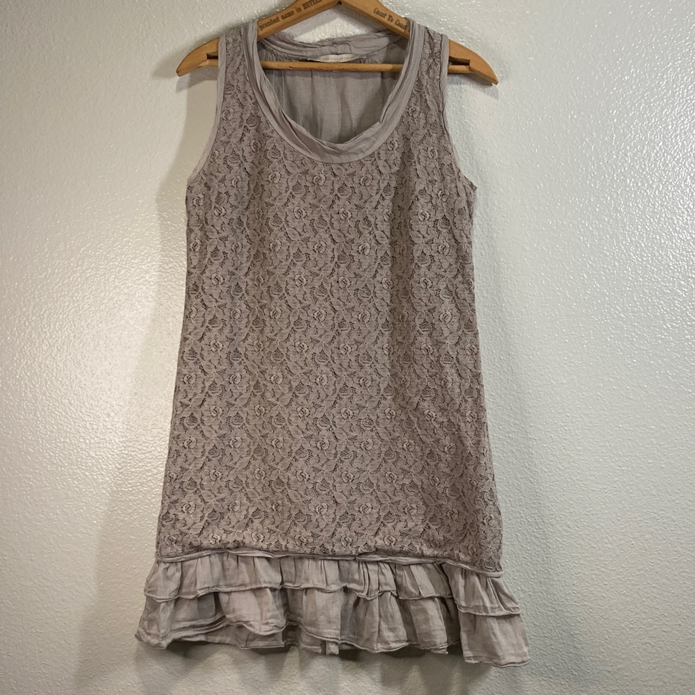 La Fee Maraboutee Lace overlay Drop Waist Ruffle coquette y2k Dress EU38/US S
